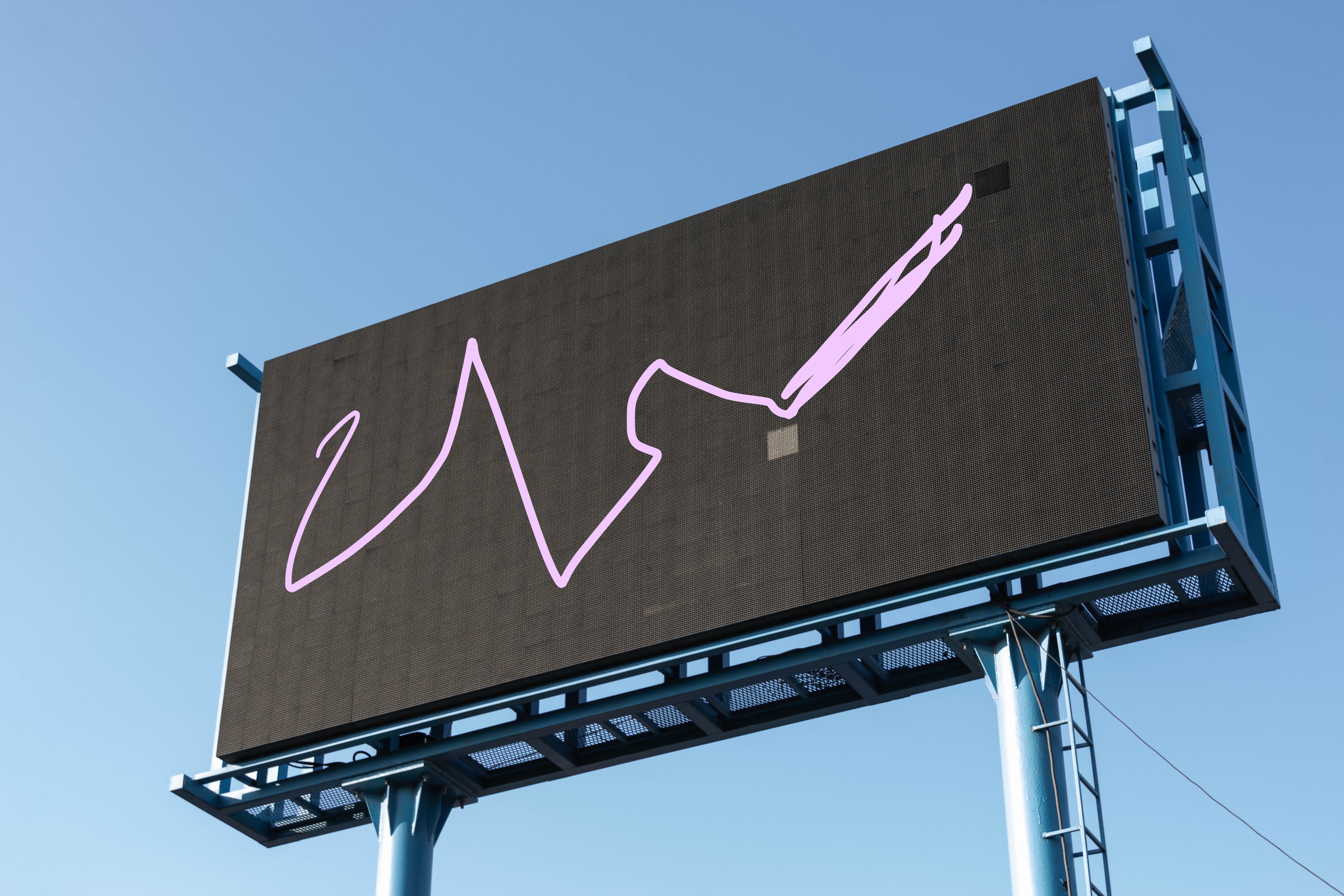 a blank billboard with fake tracking lines on it
