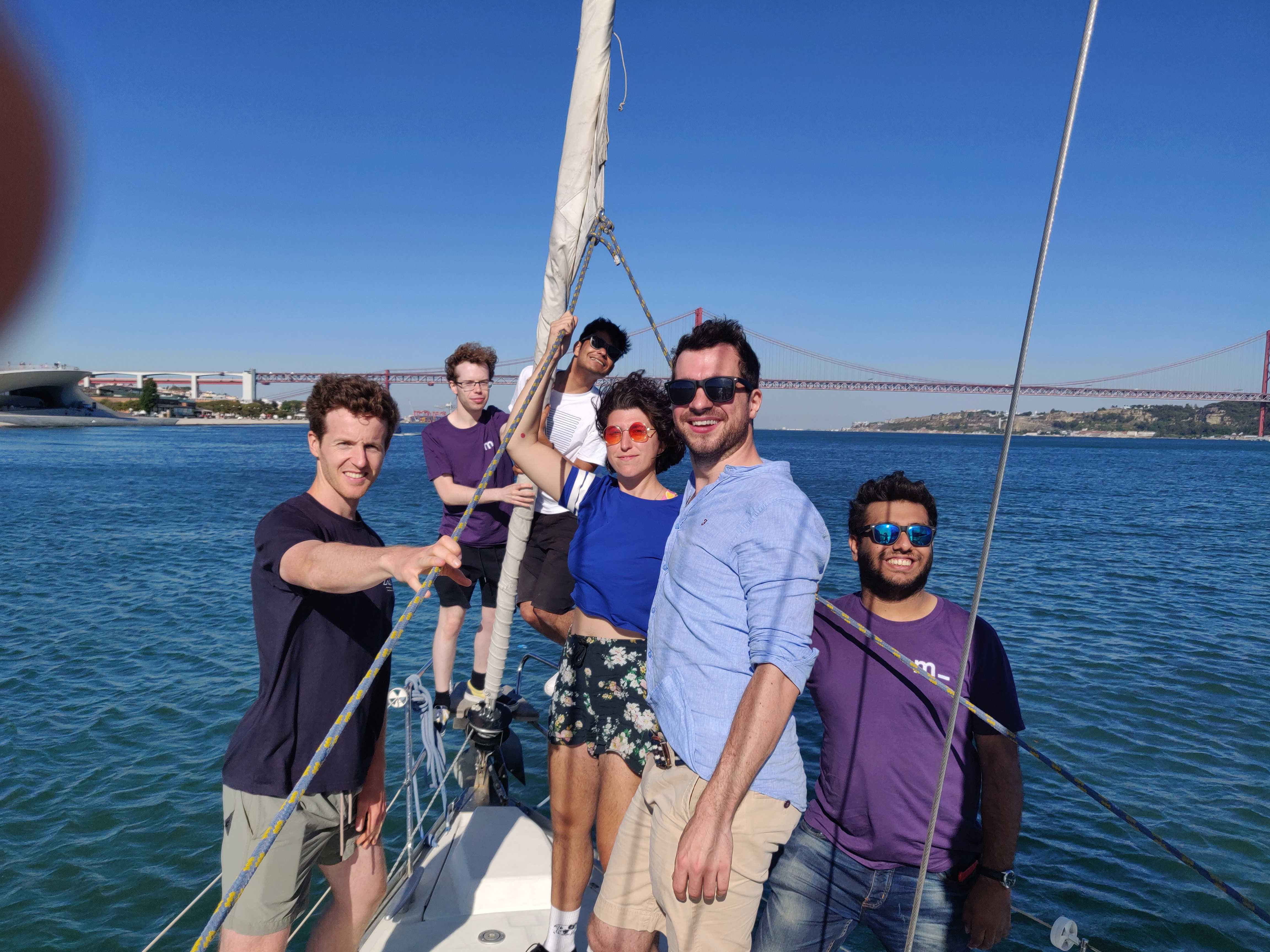 Photo of Company team on a boat in Lisbon