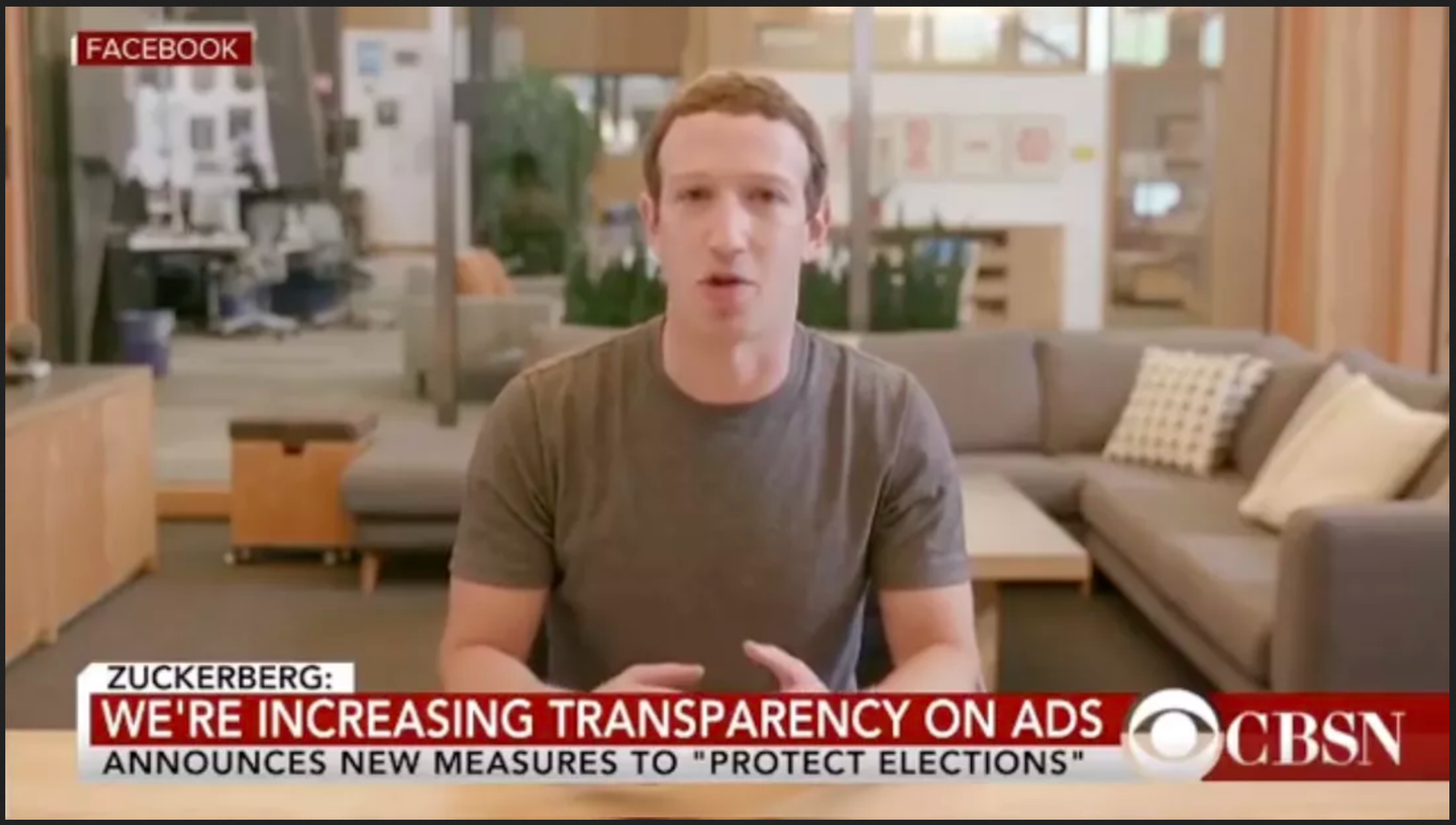 Screenshot of video of Mark Zuckerberg Deepfake