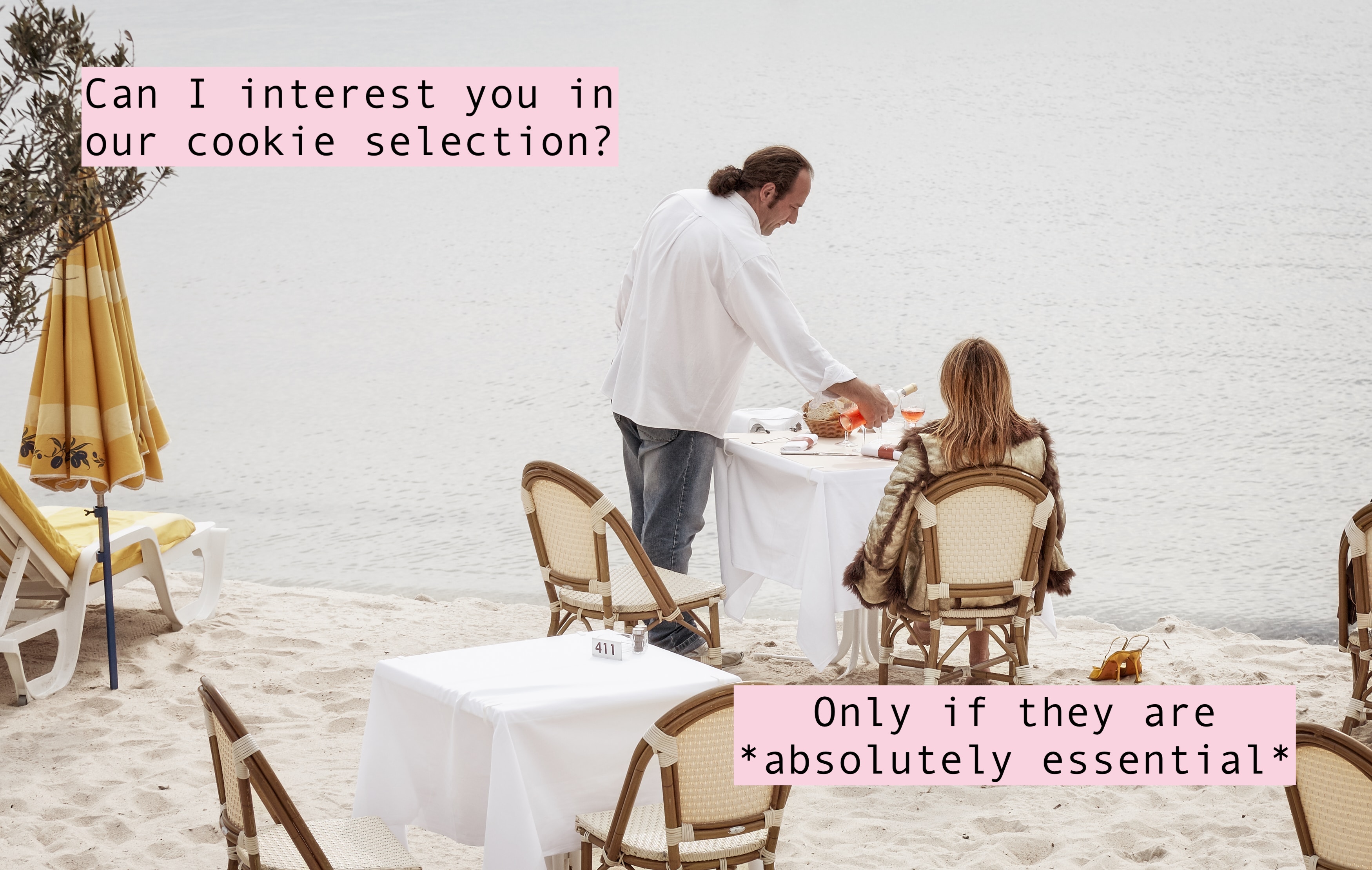 gettins served essential cookies on the beach like a boss